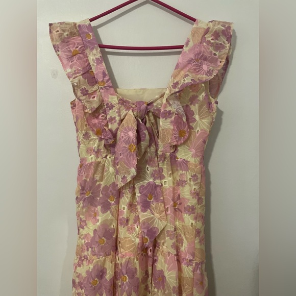 Multicolour Floral Ruffled Midi Dress - Picture 6 of 12